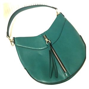 Medium size teal leather purse